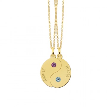 1 yin yang met gouden geboortestenen