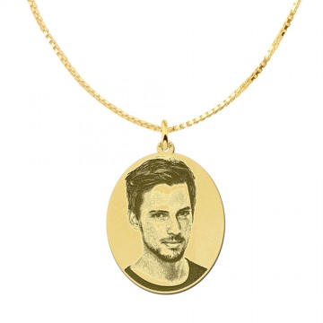 2 fotosieraad hanger goud ovaal