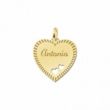 2 goud hart met rand