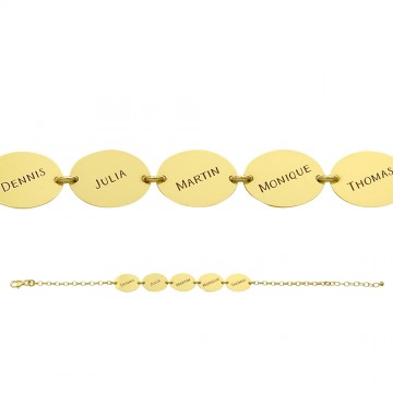 2 gouden armband 5 ovaaltjes