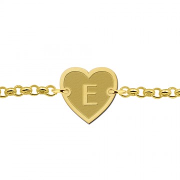 2 gouden armband met letter hartje