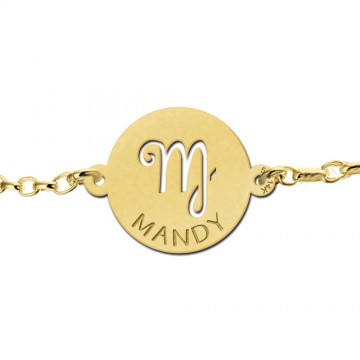2 gouden armband met sterrenbeeld rond maagd