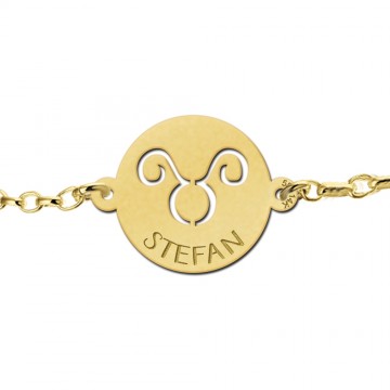 2 gouden armband met sterrenbeeld rond stier
