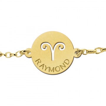 2 gouden armband sterrenbeeld rond ram
