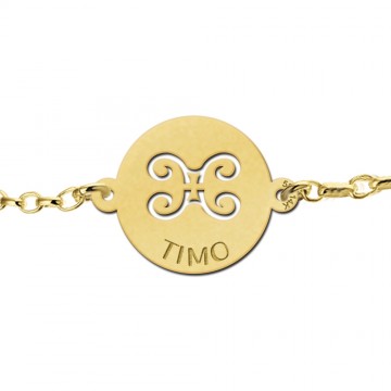 2 gouden armband sterrenbeeld rond tweeling
