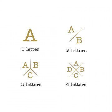 2 gouden creolen met hanger in ronde vorm en initialen