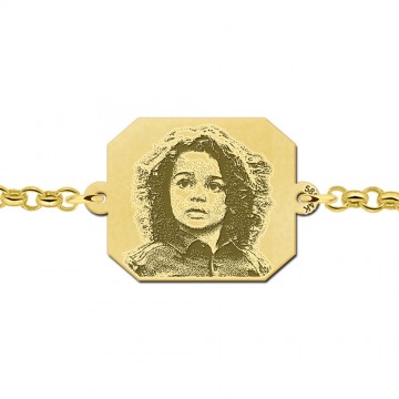2 gouden foto armband rechthoek