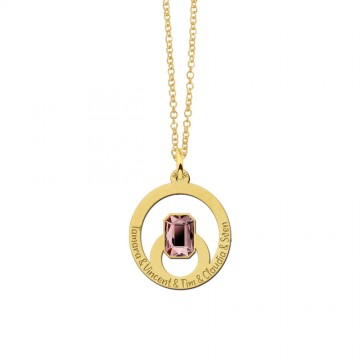 2 gouden hanger met baguette steen