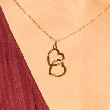 2 gouden hanger twee harten