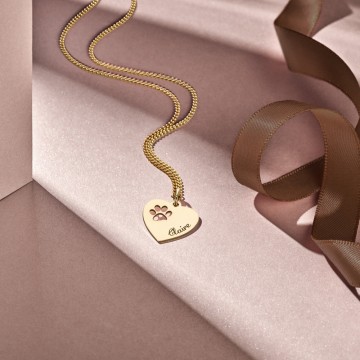 2 gouden hangertje hart met pootje