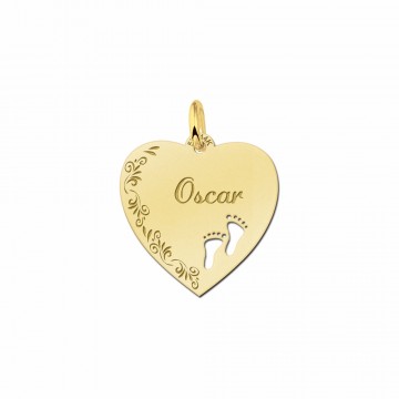 2 gouden hart met bloemrand