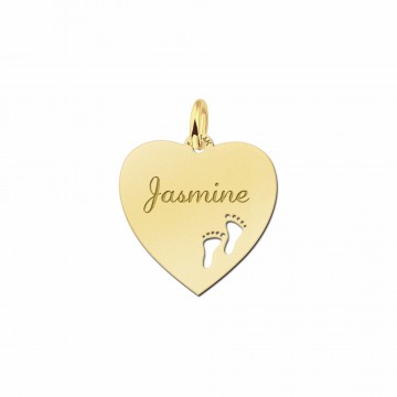 2 gouden hart met voetjes