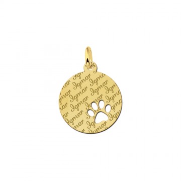 2 gouden hondenpoot hangertje met je naam