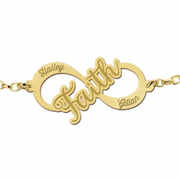 2 gouden infinity armband faith