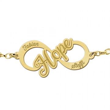 2 gouden infinity armband hope
