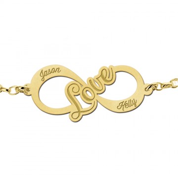 2 gouden infinity armband love
