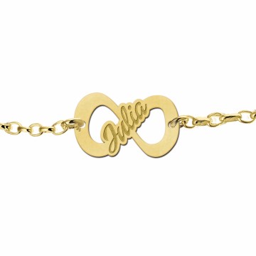 2 gouden infinity armband met naam