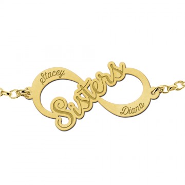 2 gouden infinity armband sisters