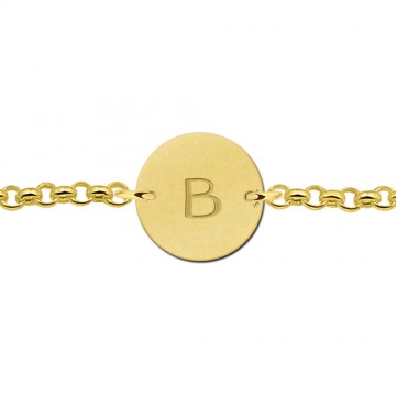 2 gouden initial armband rond