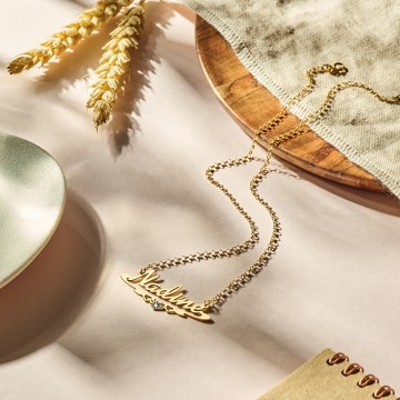2 gouden ketting met naam model nadine