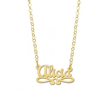 2 gouden kinder naamketting model alicia