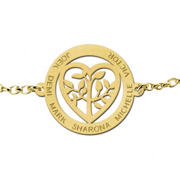 2 gouden levensboom armband met hart
