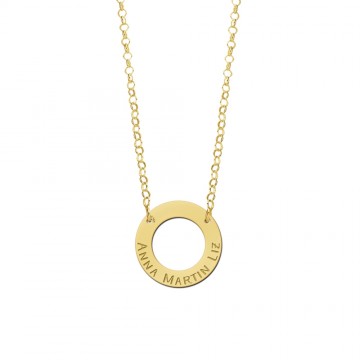 2 gouden minimalistische ring hanger met namen