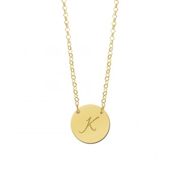 2 gouden minimalistische ronde hanger met initiaal