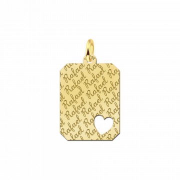 2 gouden naamhanger met hartje