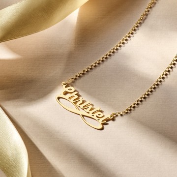 2 gouden naamketting model infinity