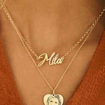 2 gouden naamketting model mila