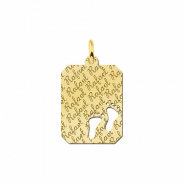 2 gouden naamplaatje met naamgravure