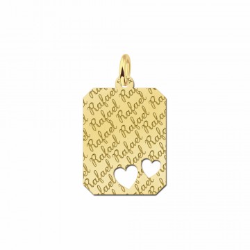 2 gouden naamplaatje met namen