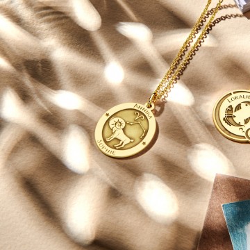 2 gouden ovale sterrenbeeld hanger ram