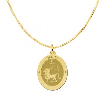 2 gouden ovale sterrenbeeld hanger schorpioen