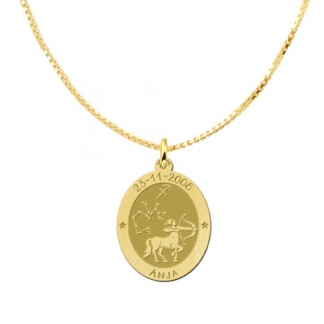 2 gouden ovale sterrenbeeld hanger vissen