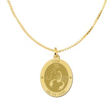 2 gouden ovale sterrenbeeld hanger waterman