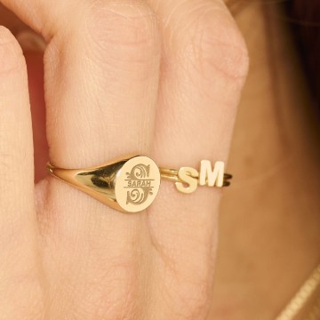 2 gouden ring letter