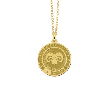 2 gouden ronde hanger sterrenbeeld ram