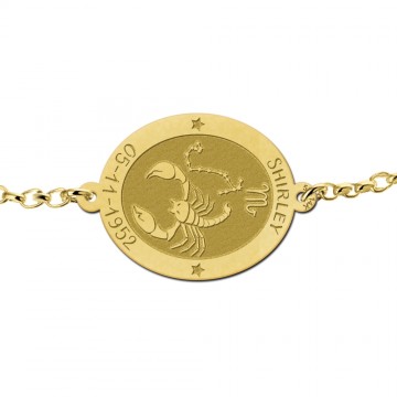 2 gouden sterrenbeeld armband ovaal schorpioen