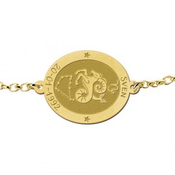 2 gouden sterrenbeeld armband ovaal steenbok