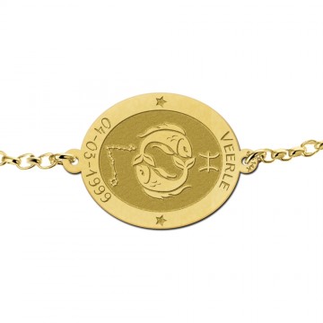 2 gouden sterrenbeeld armband ovaal vissen