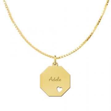 2 graveerplaat van goud gegraveerd en een hart