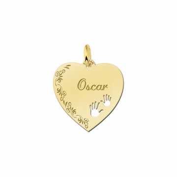 2 hart met naam en bloemrand