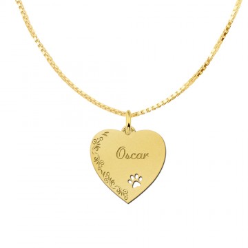 2 hartje goud met bloemrand en pootje