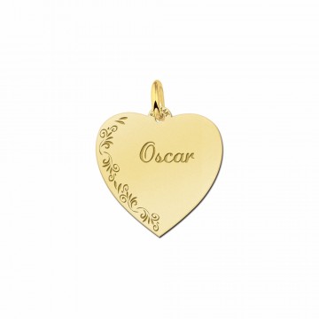 2 hartje voor ketting met bloemrand