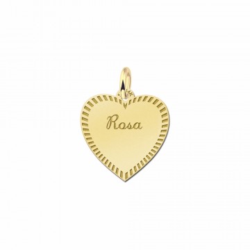 2 hartje voor ketting met rand