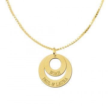 2 twee gouden schijven met namen