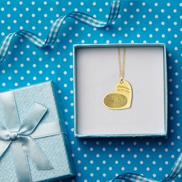 2 vingerafdruk hart hanger van goud