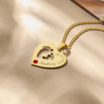 3 geboorte steen in gouden hart